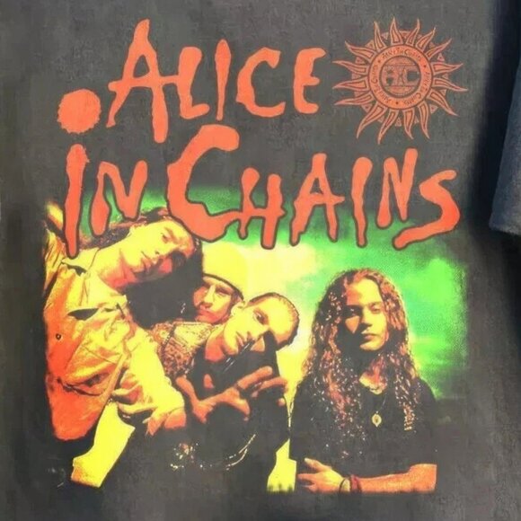 Alice In Chains Band 90s Charcoal Unisex Graphic T-shirt, Alice In Chains shirt - Picture 3 of 4